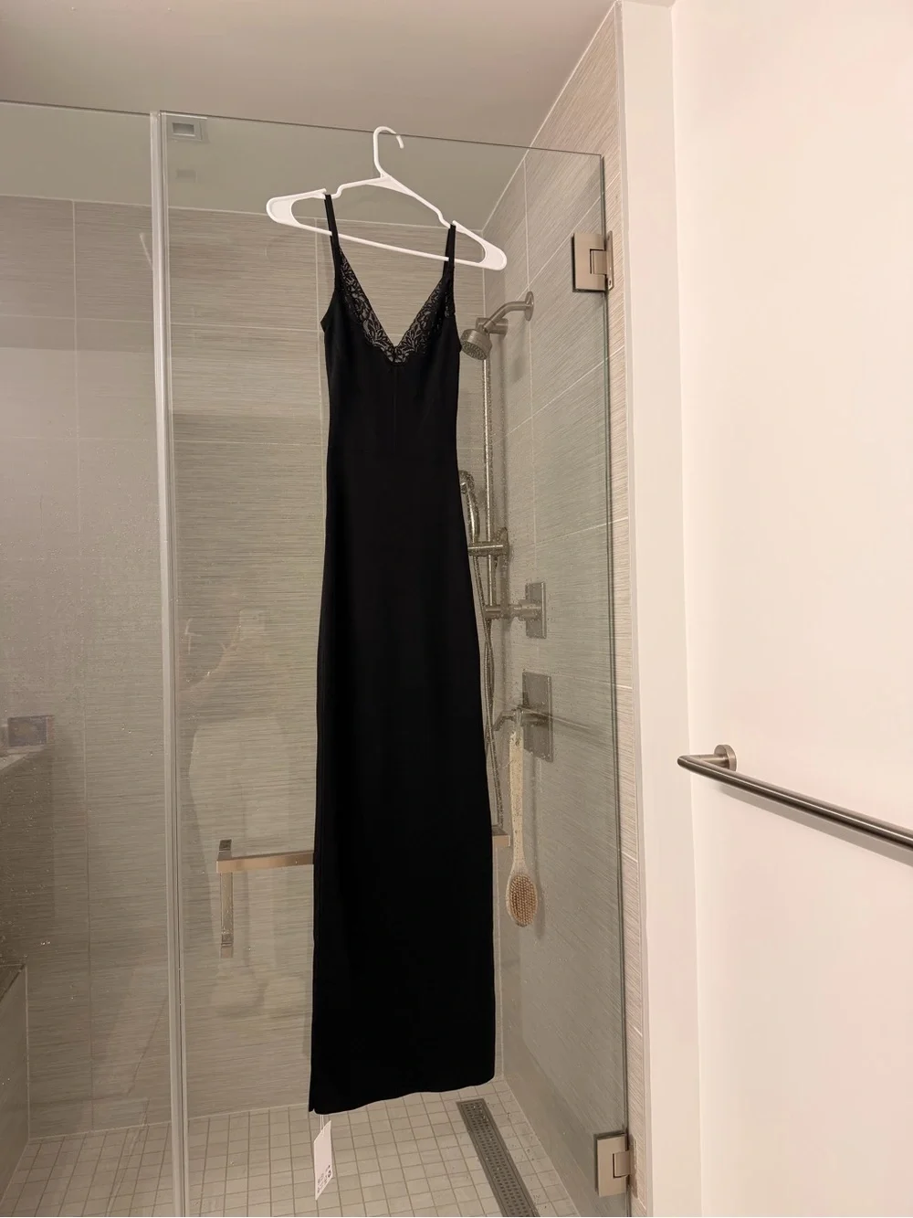 Self-Portrait BLACK VISCOSE KNIT MAXI DRESS - Picture 7 of 8